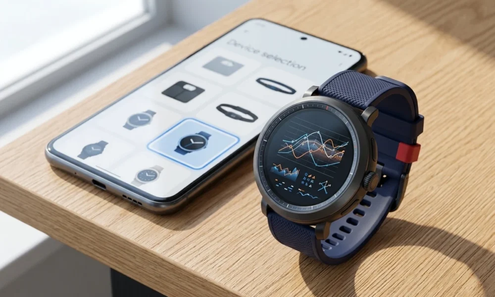 Pixel Watch 5 listed in Google Health app device select