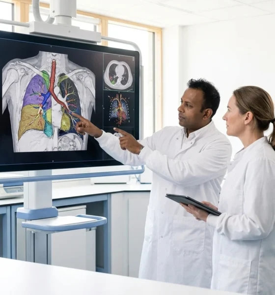 Qureight Cambridge $20M Series B AI chest imaging trials