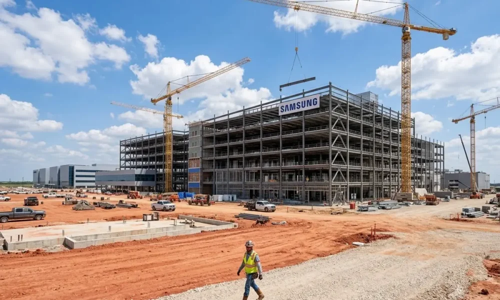 Samsung Taylor Texas second chip fab construction AI shortage