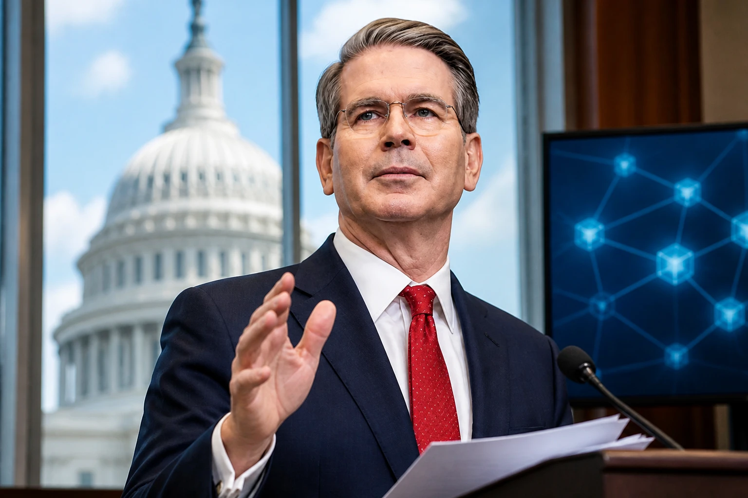 Scott Bessent urges Senate CLARITY Act vote BRCA defense