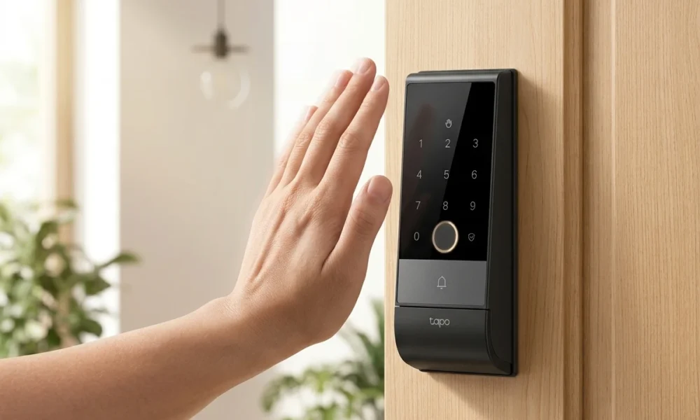 Tapo DL130 palm vein smart deadbolt hand unlock test