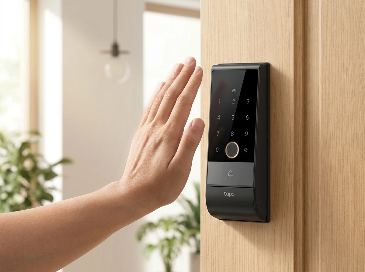 Tapo DL130 palm vein smart deadbolt hand unlock test