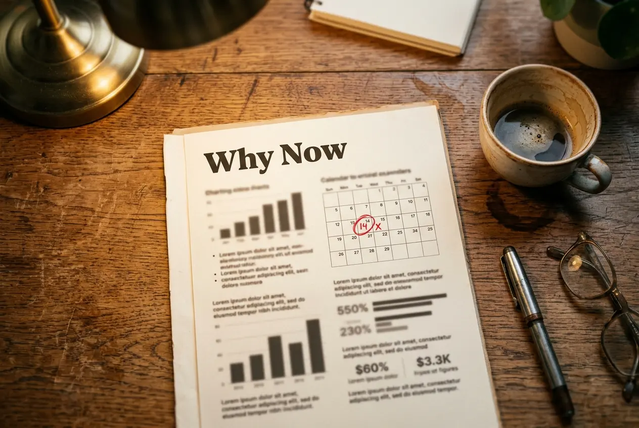 The why now slide as a sorting filter in 2026 venture funding