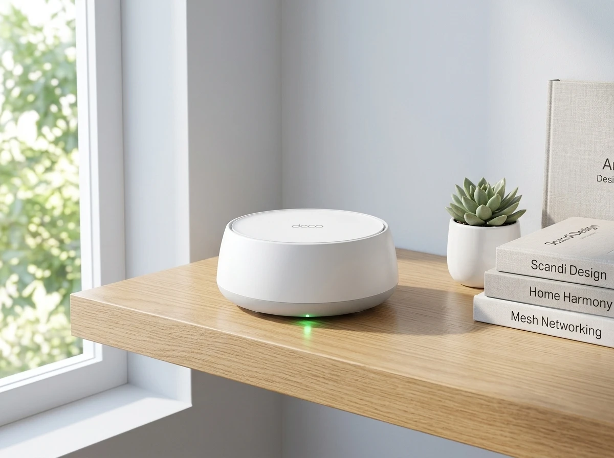 TP-Link Deco BE25 white mesh Wi-Fi 7 puck unit home
