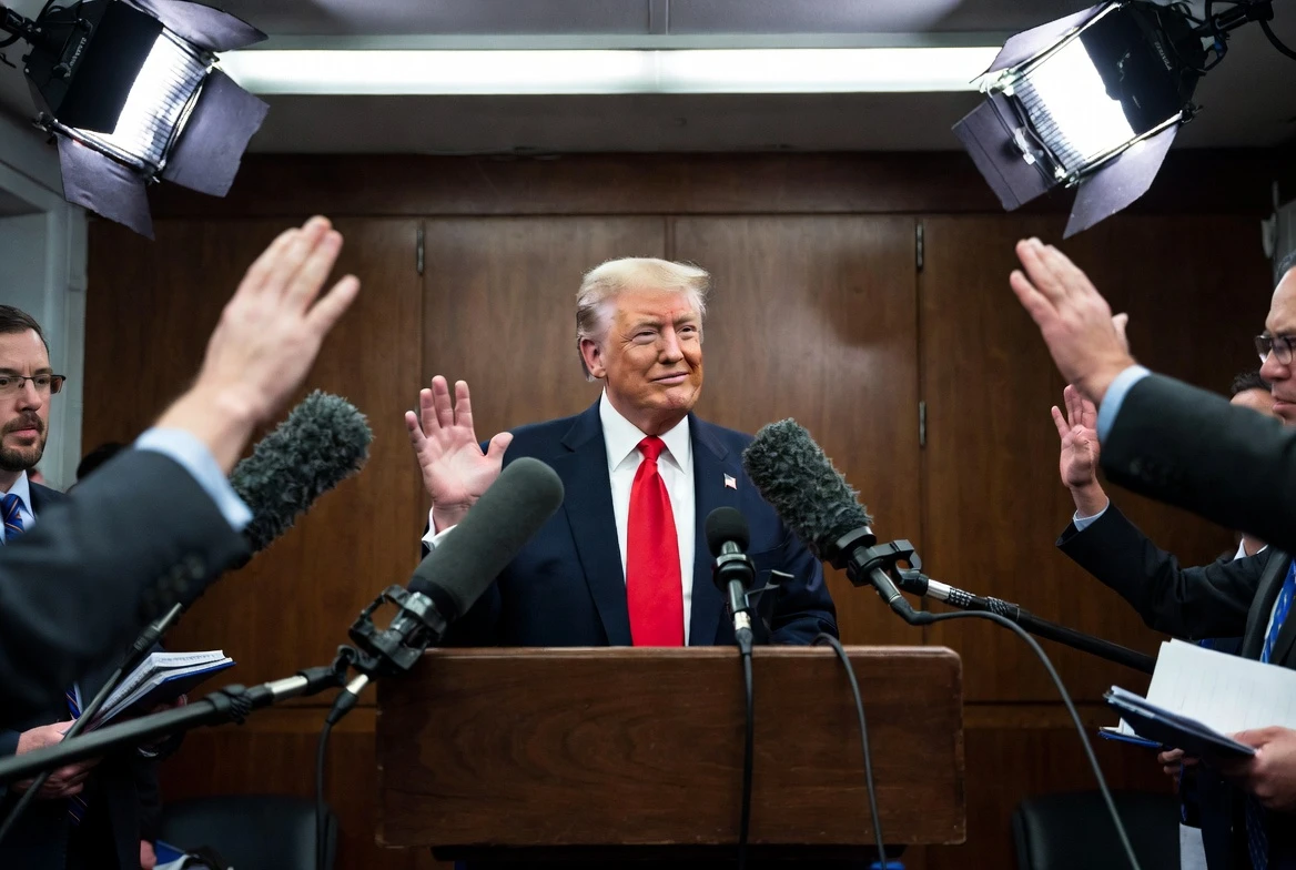 Trump crypto income disclosure press conference moment