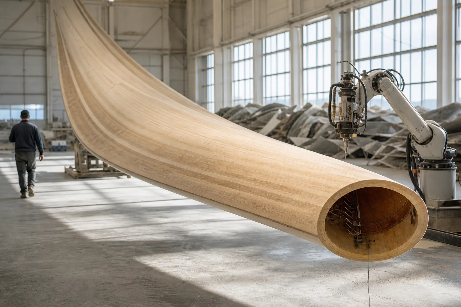 Voodin Blade Technology wooden wind turbine blade factory Navarre Spain