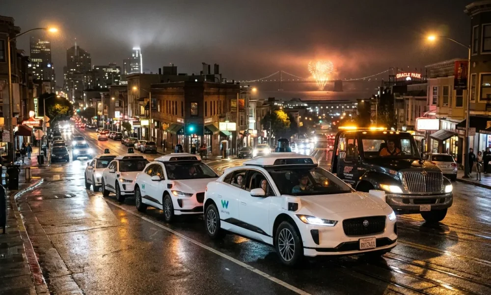 Waymo robotaxis stranded in San Francisco Presidio on Fourth of July