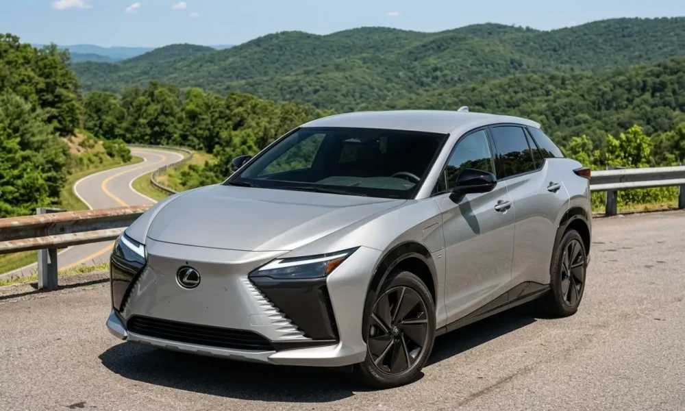 2026 Lexus RZ 550e F Sport gray electric SUV range
