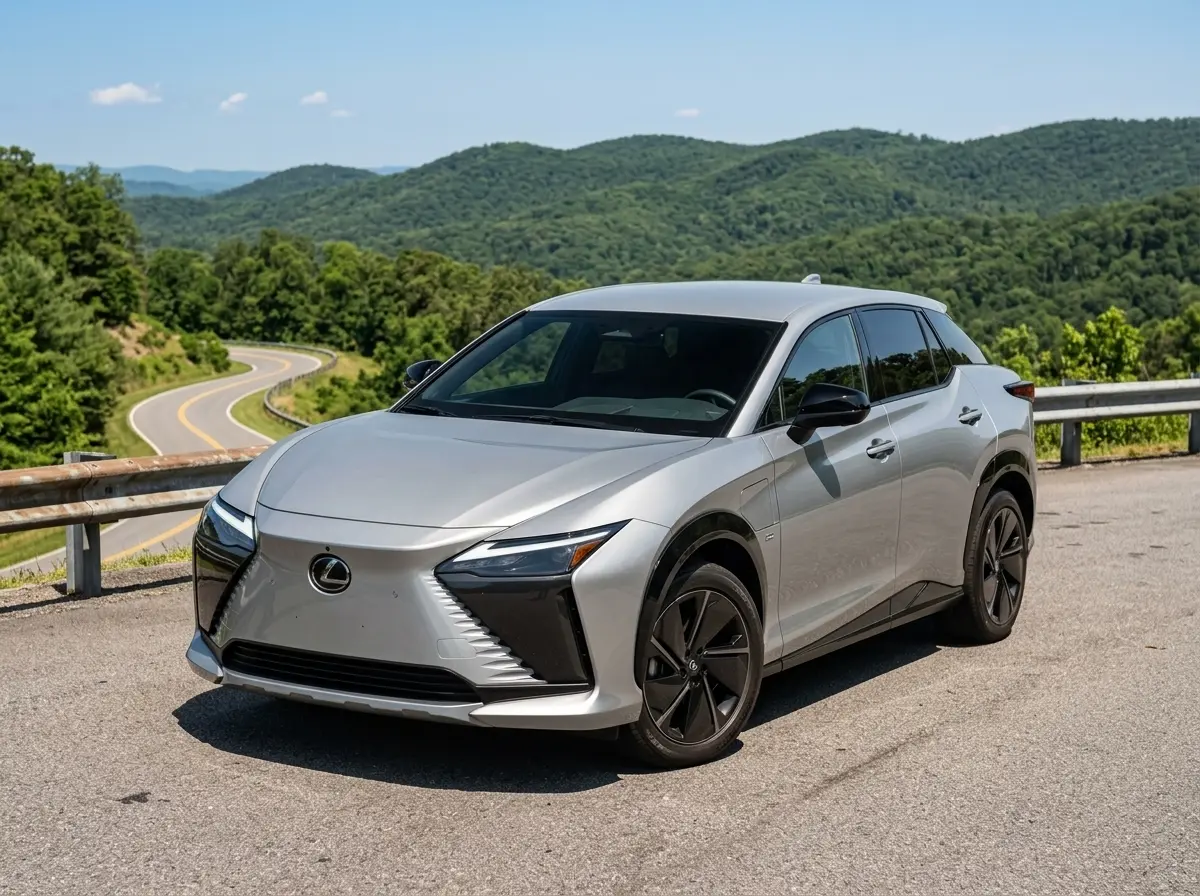 2026 Lexus RZ 550e F Sport gray electric SUV range