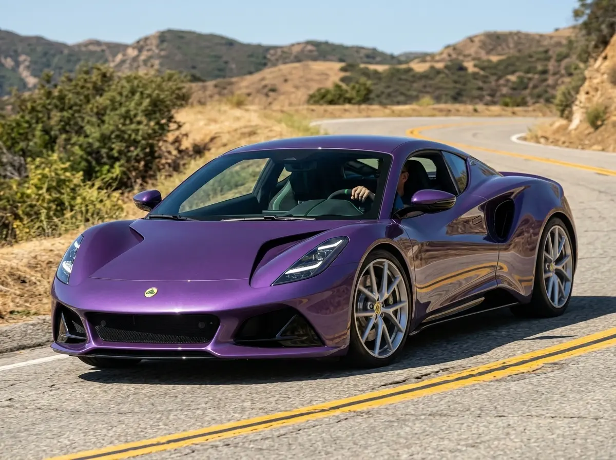 2026 Lotus Emira V6 Purple Haze manual sports car steering