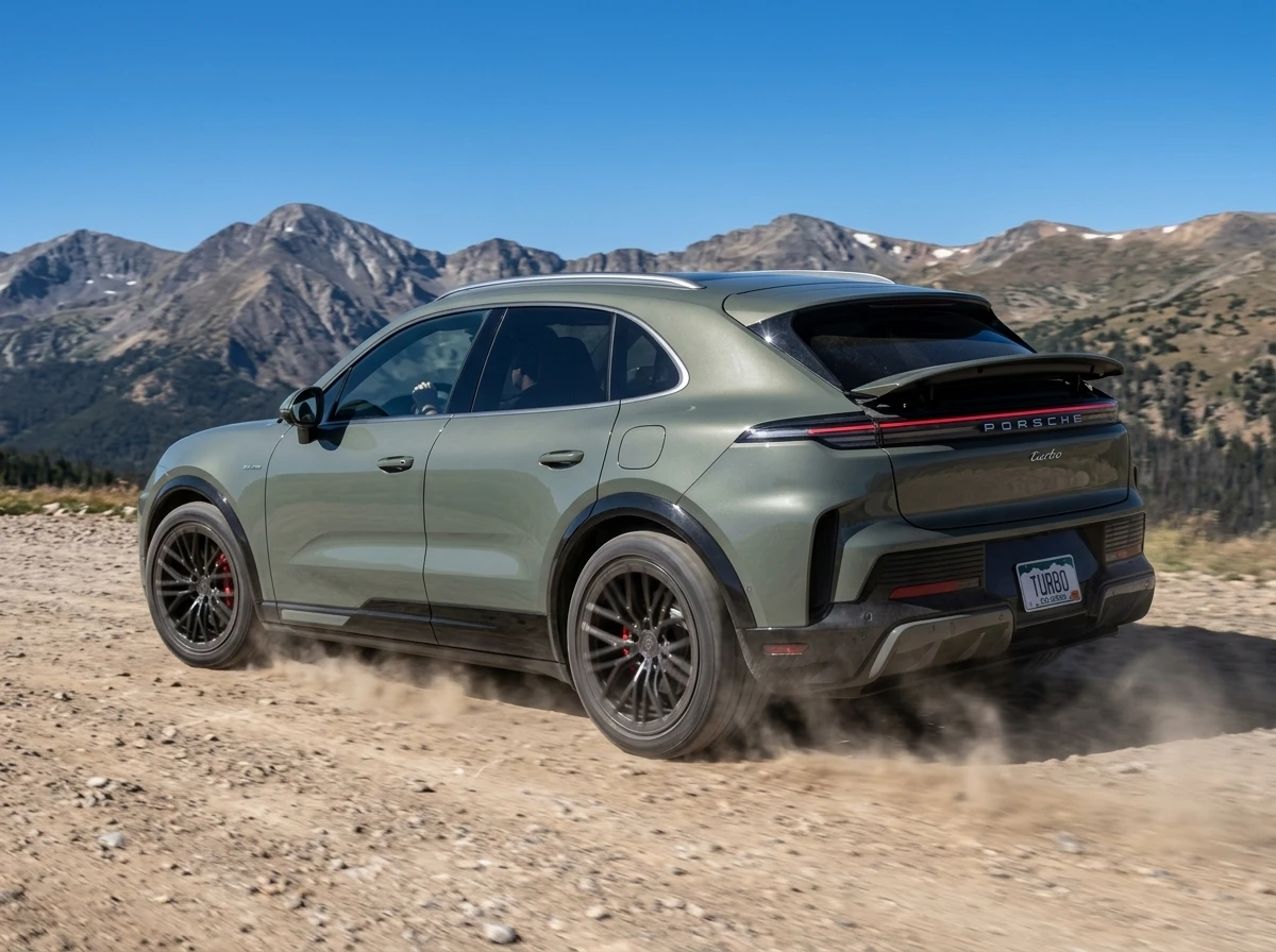 2026 Porsche Cayenne Electric Turbo SUV Colorado gravel drive
