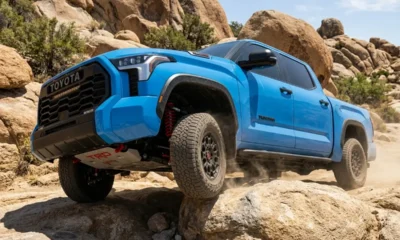 2026 Toyota Tundra TRD Pro hybrid blue trail crawl