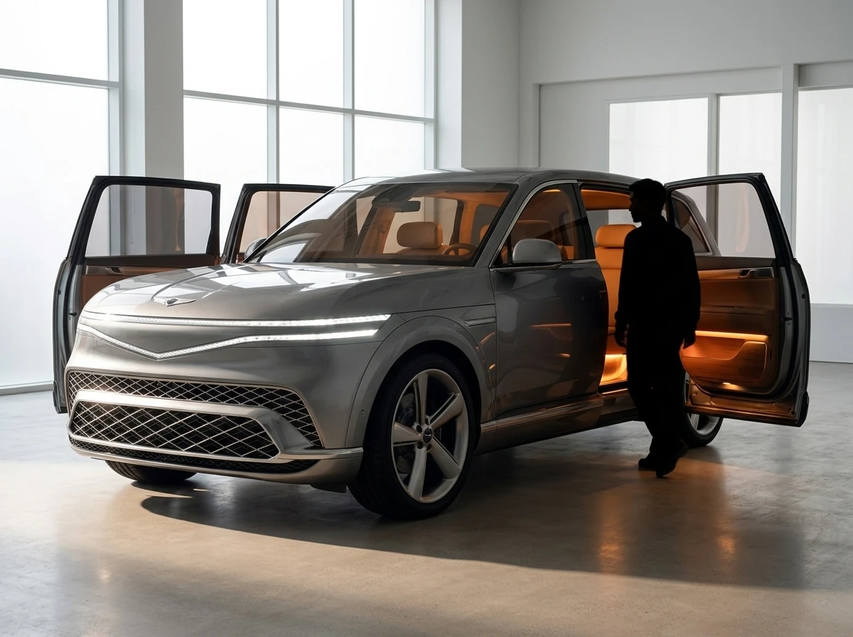 2027 Genesis GV90 Neolun coach doors heated floor flagship EV