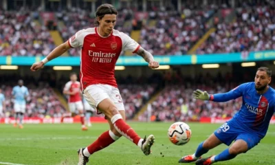 Arsenal 3-0 Man City Community Shield Calafiori Odegaard win