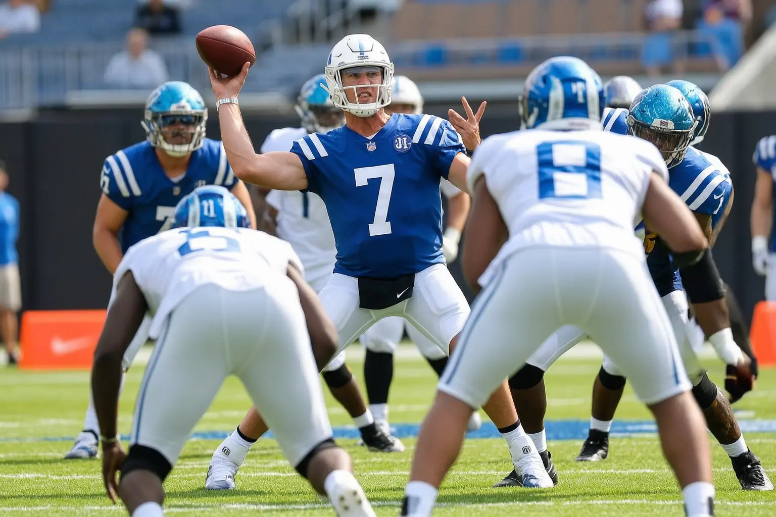 Daniel Jones perfect practice Colts Falcons joint training camp