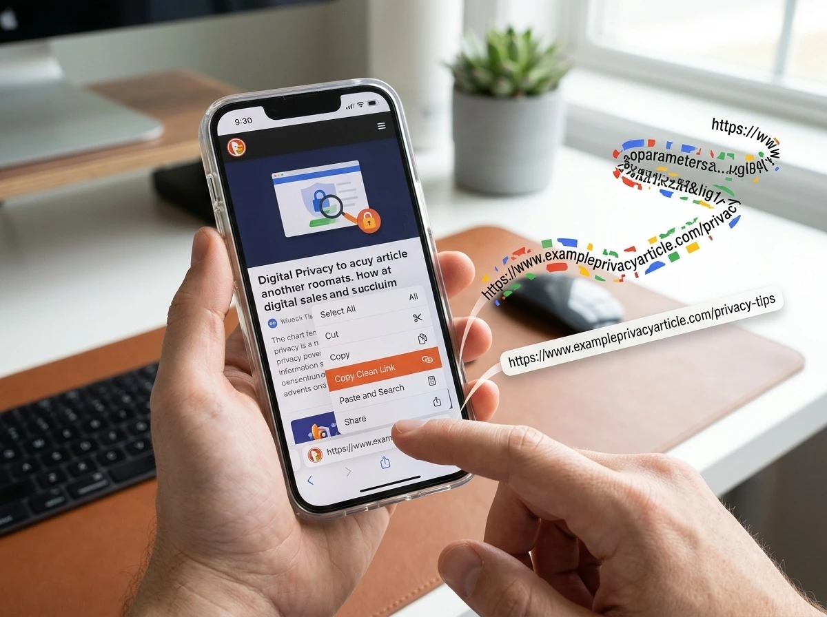 DuckDuckGo iPhone Copy Clean Link stripping URL trackers