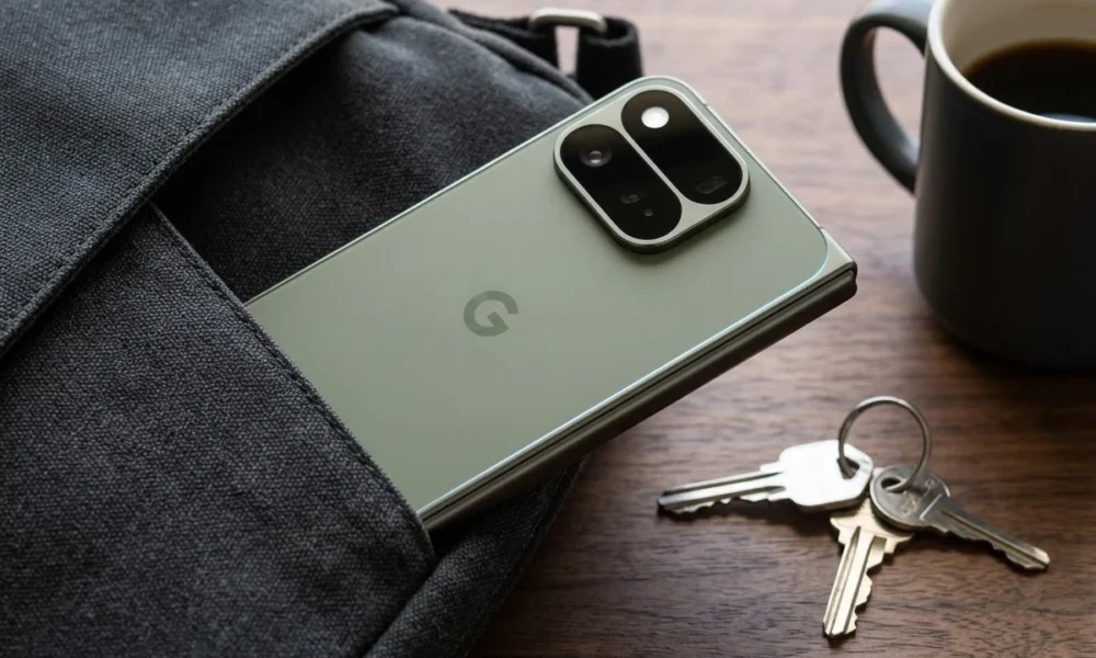 Google Pixel 11 Pro Fold olive closed thin durable design