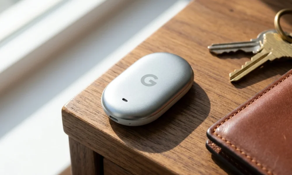Google Pixel Tag oblong stainless tracker vs AirTag comparison