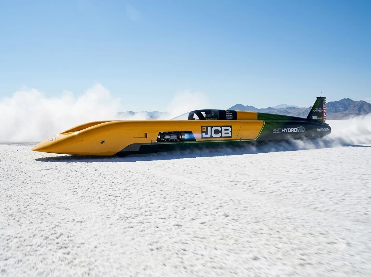 JCB Hydromax hydrogen streamliner Bonneville 406 mph record run