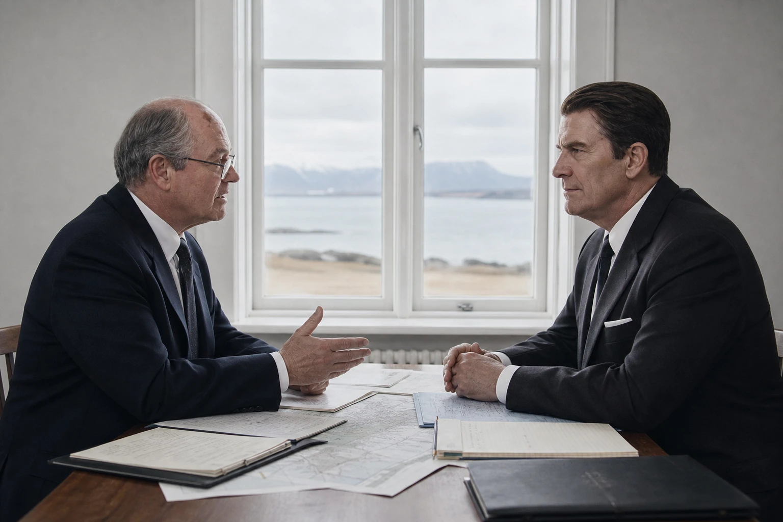Jeff Daniels Reagan Jared Harris Gorbachev Brink of War summit