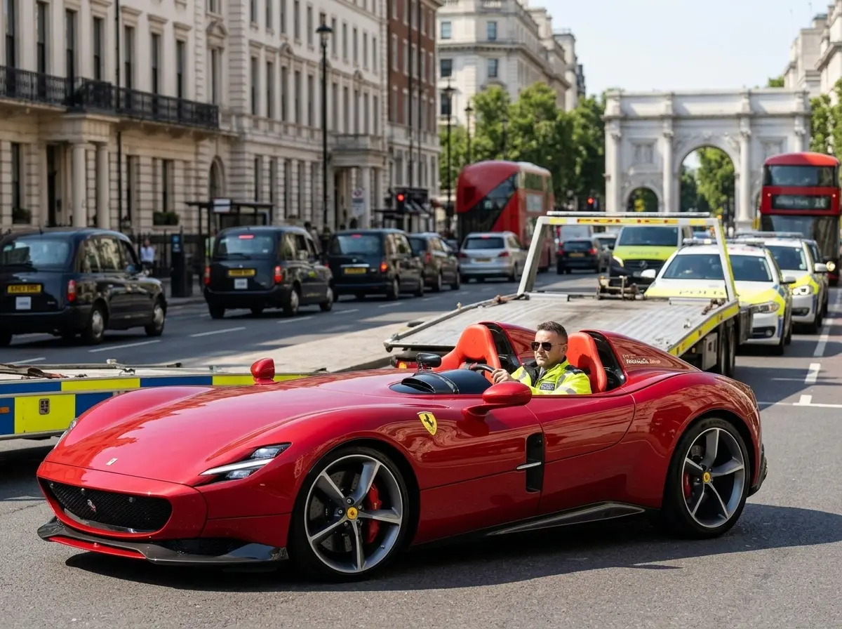 London Met Police seize Ferrari Monza SP2 supercar crackdown