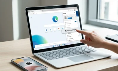 Microsoft Edge Apple account sign-in Canary Beta dual device