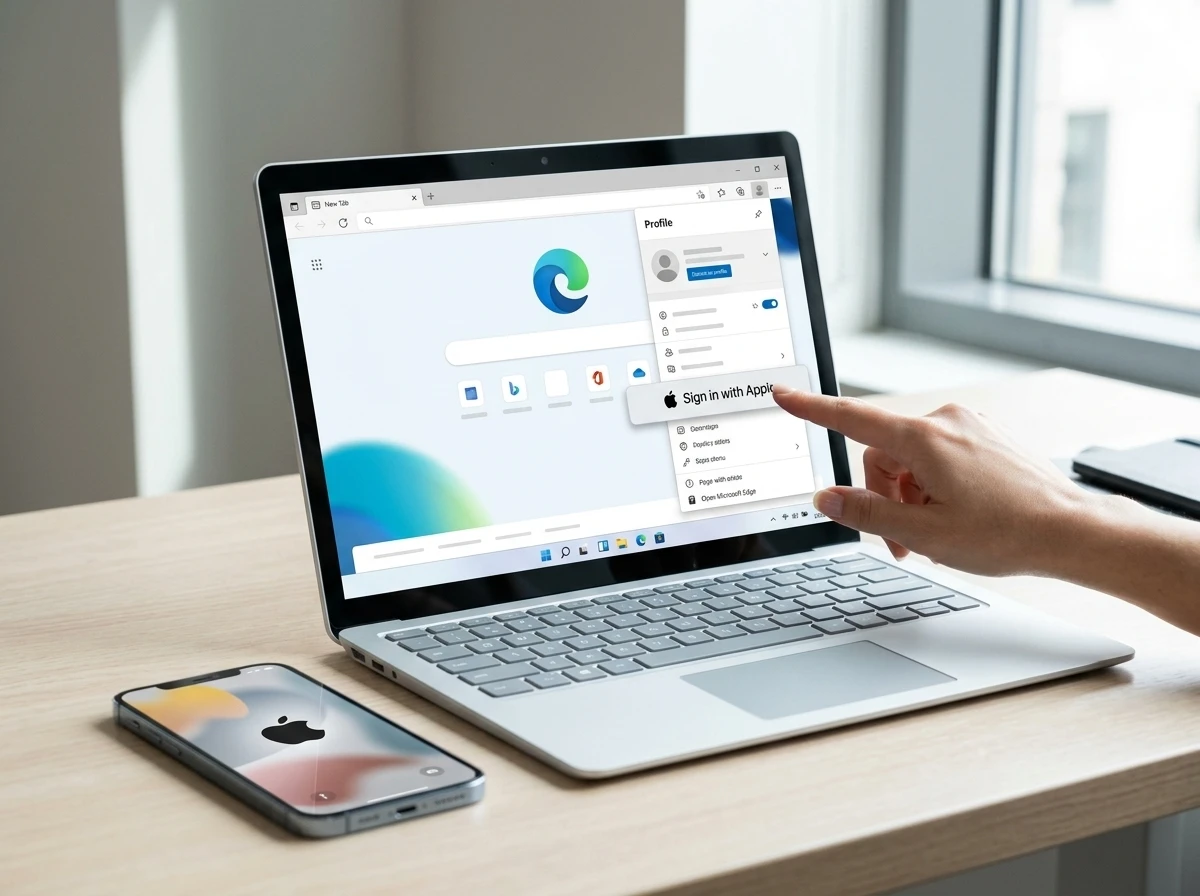 Microsoft Edge Apple account sign-in Canary Beta dual device