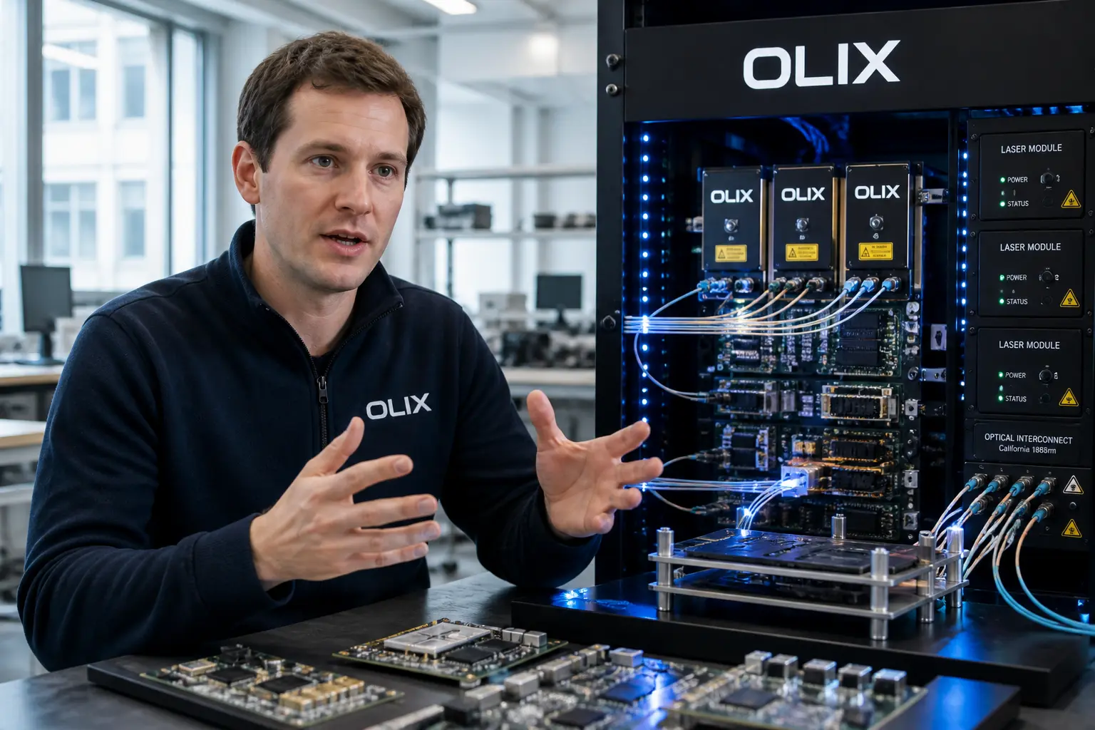 Olix James Dacombe optical AI chip Series B raise