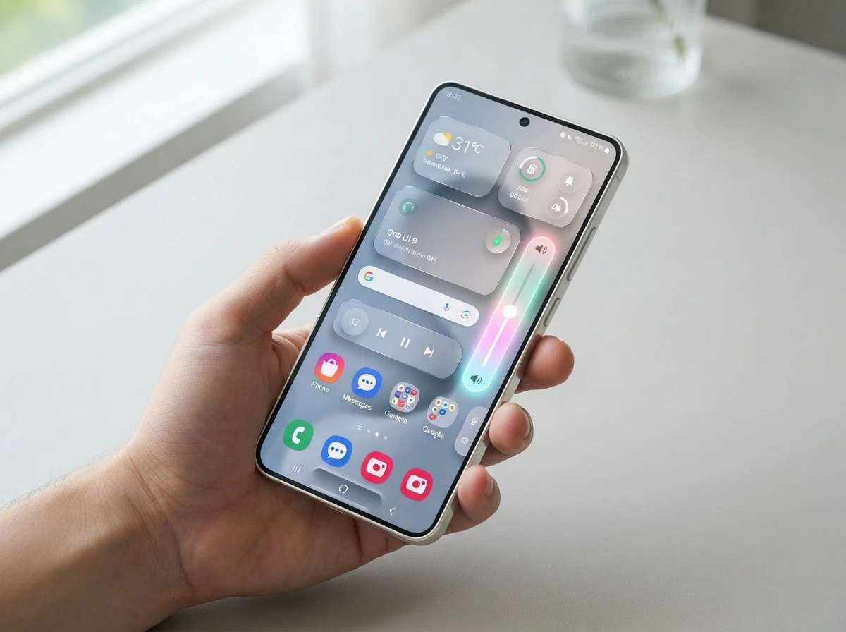 One UI 9.5 glass redesign screenshots Galaxy S26 leak