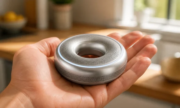 OpenAI doughnut shaped AI speaker Jony Ive portable device