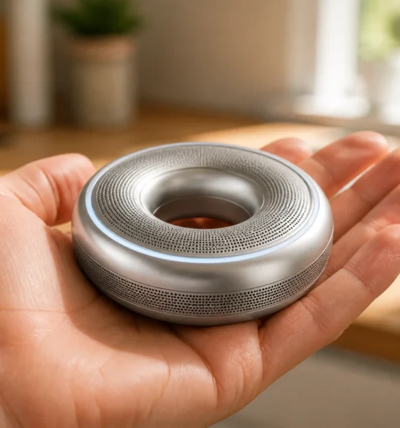 OpenAI doughnut shaped AI speaker Jony Ive portable device