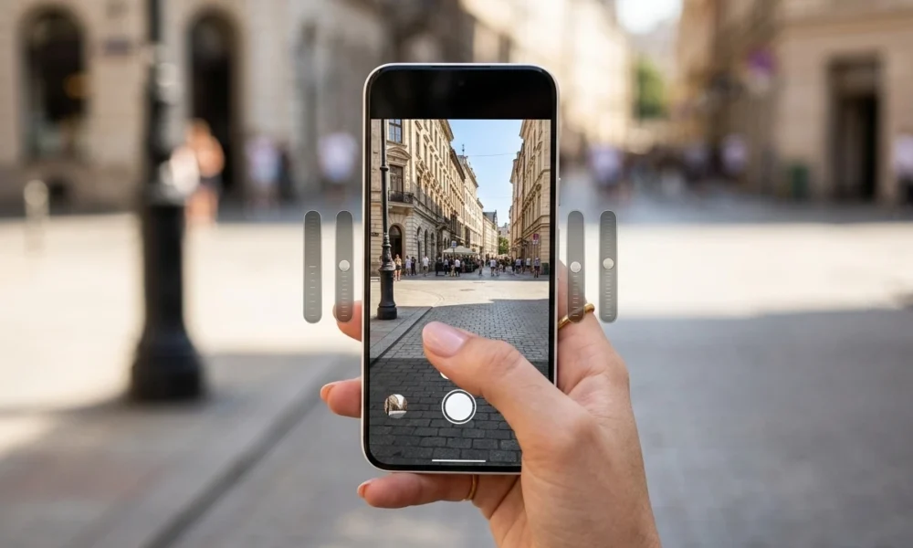 Pixel 11 camera quick access dials on viewfinder