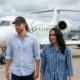 Prince Harry Meghan Markle family arrive UK Birmingham private jet