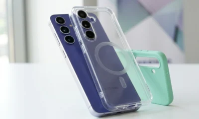 Samsung Galaxy S26 FE Clear Magnet Case Cobalt Violet silver frame