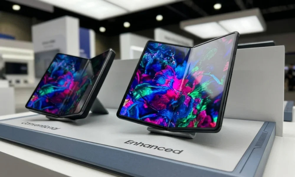 Samsung Wide View OLED panel crease brightness fix prototype