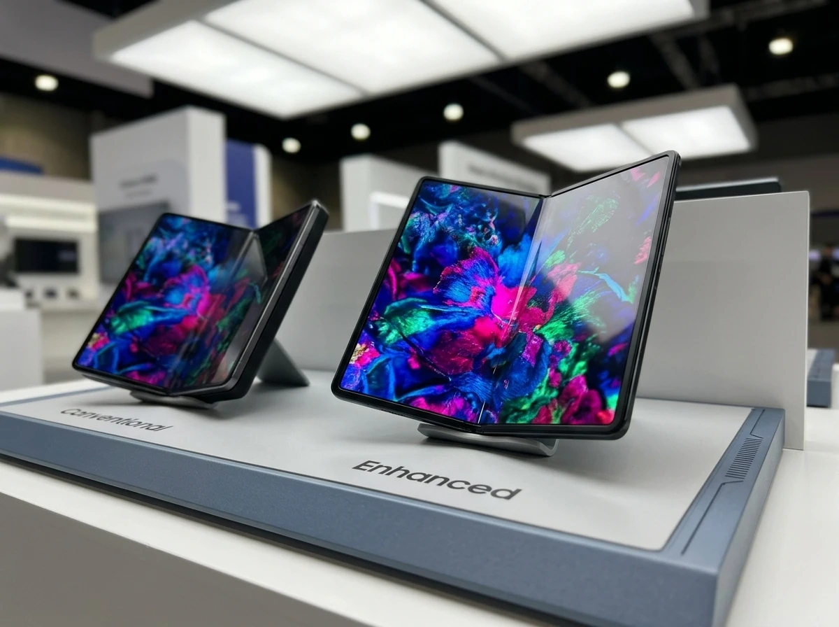Samsung Wide View OLED panel crease brightness fix prototype