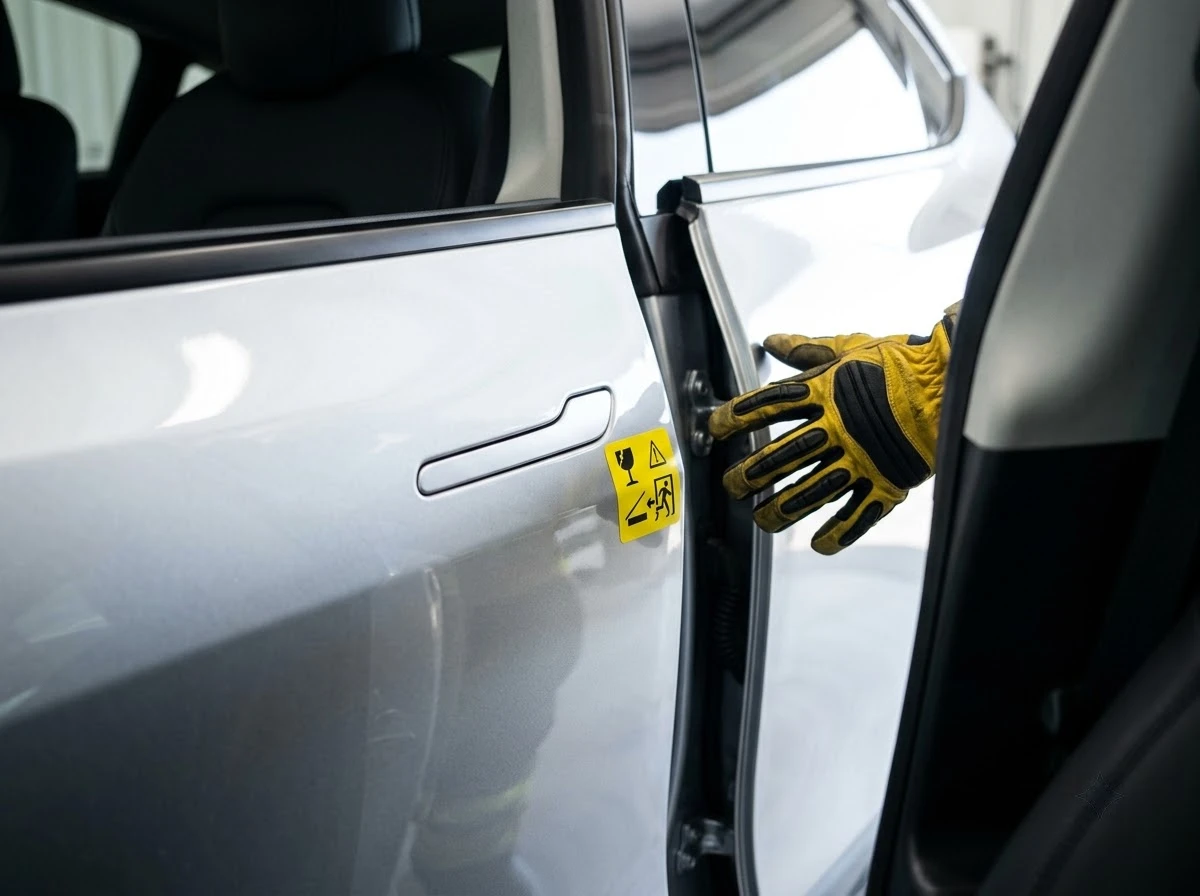 Tesla China door handle recall hidden emergency release risk