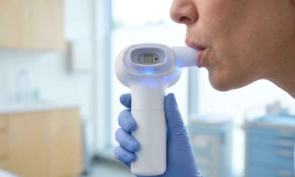 TidalSense N-Tidal handheld COPD breath test device in clinic