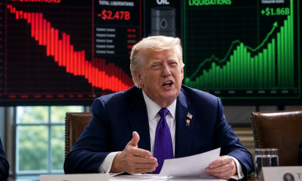 Trump Iran strikes threat crypto liquidations Bitcoin rebound 2026
