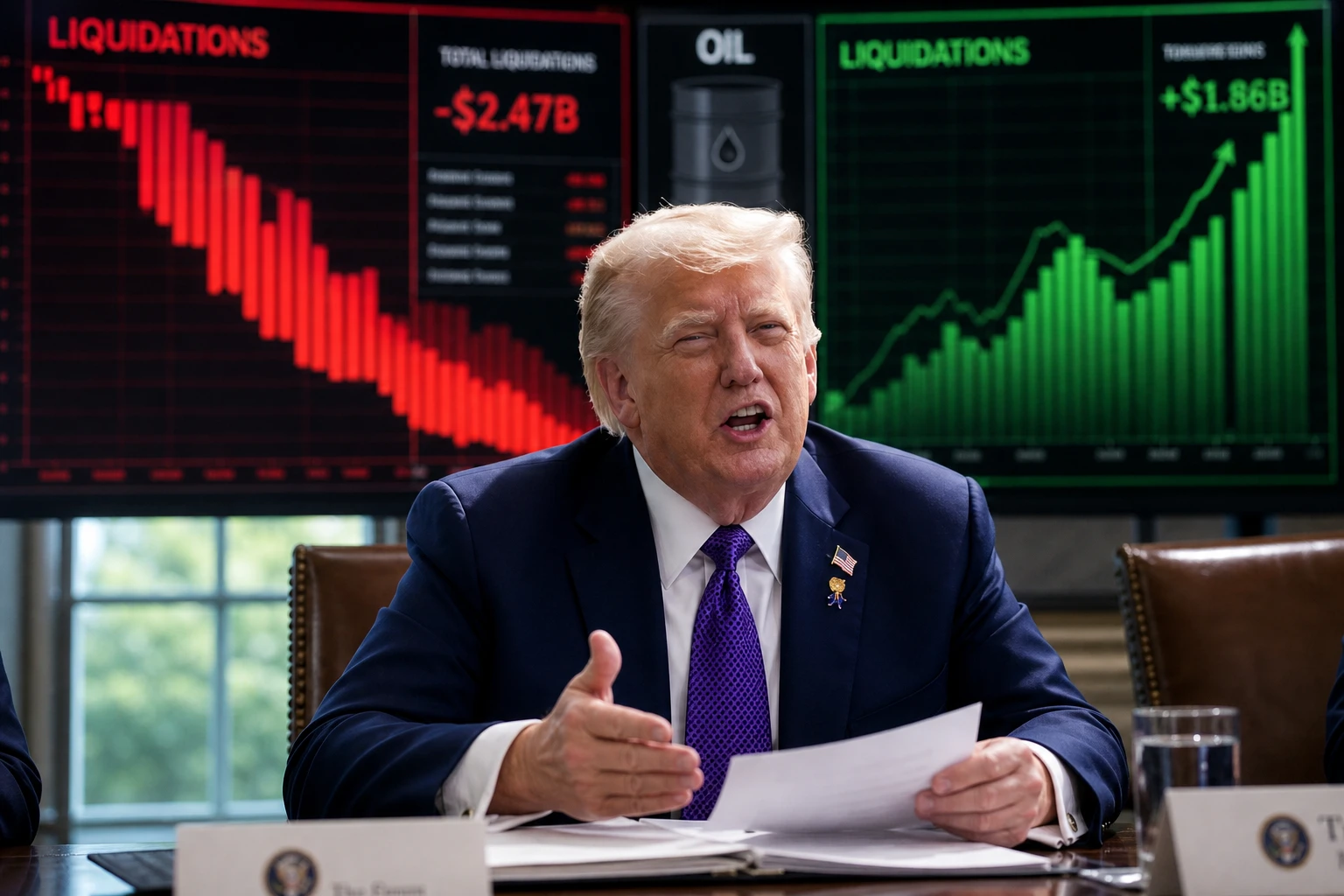 Trump Iran strikes threat crypto liquidations Bitcoin rebound 2026
