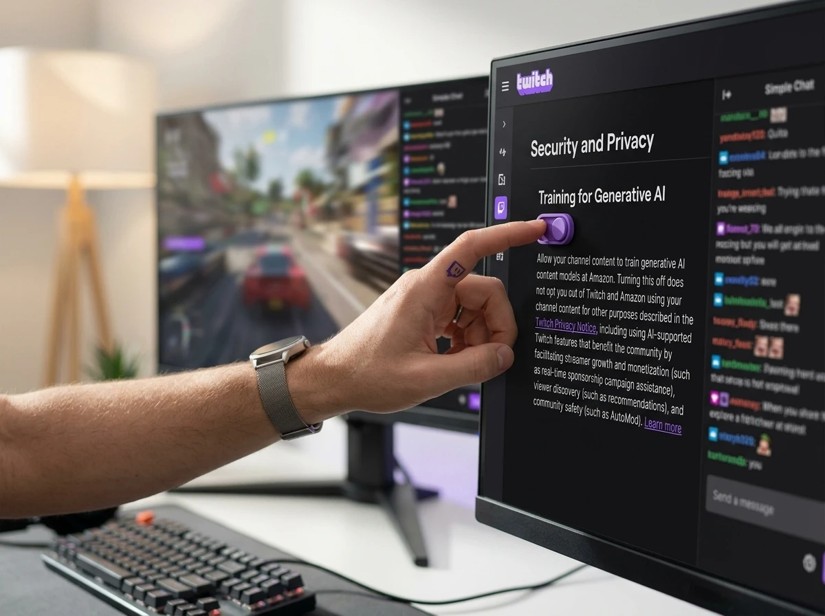 Twitch Training for Generative AI privacy toggle opt-out setting