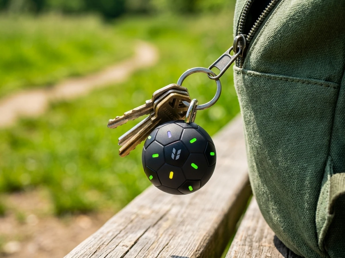 Ugreen FineTrack 2 soccer ball tracker on keys Find My