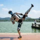 Unitree G1 humanoid robot performing martial arts Shanghai IPO