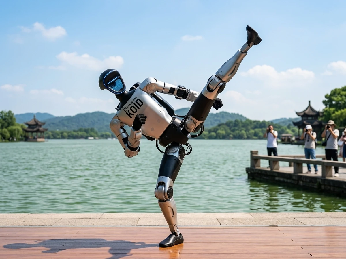 Unitree G1 humanoid robot performing martial arts Shanghai IPO