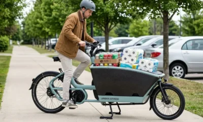 Urban Arrow FamilyNext cargo ebike loaded Costco haul