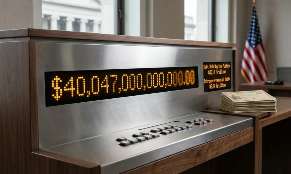 US national debt crosses 40 trillion Treasury data August 2026