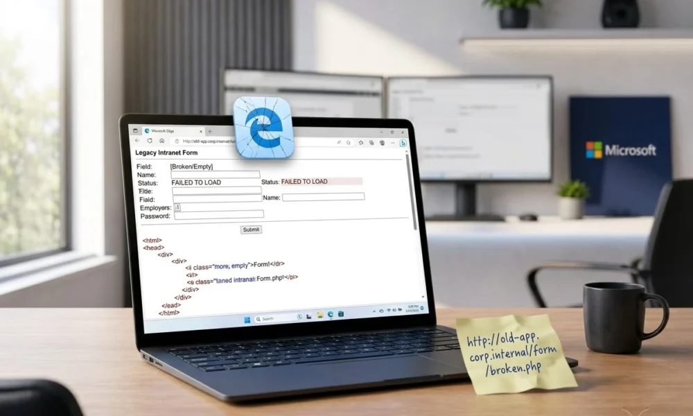 Windows 11 Edge IE mode bug legacy enterprise apps broken