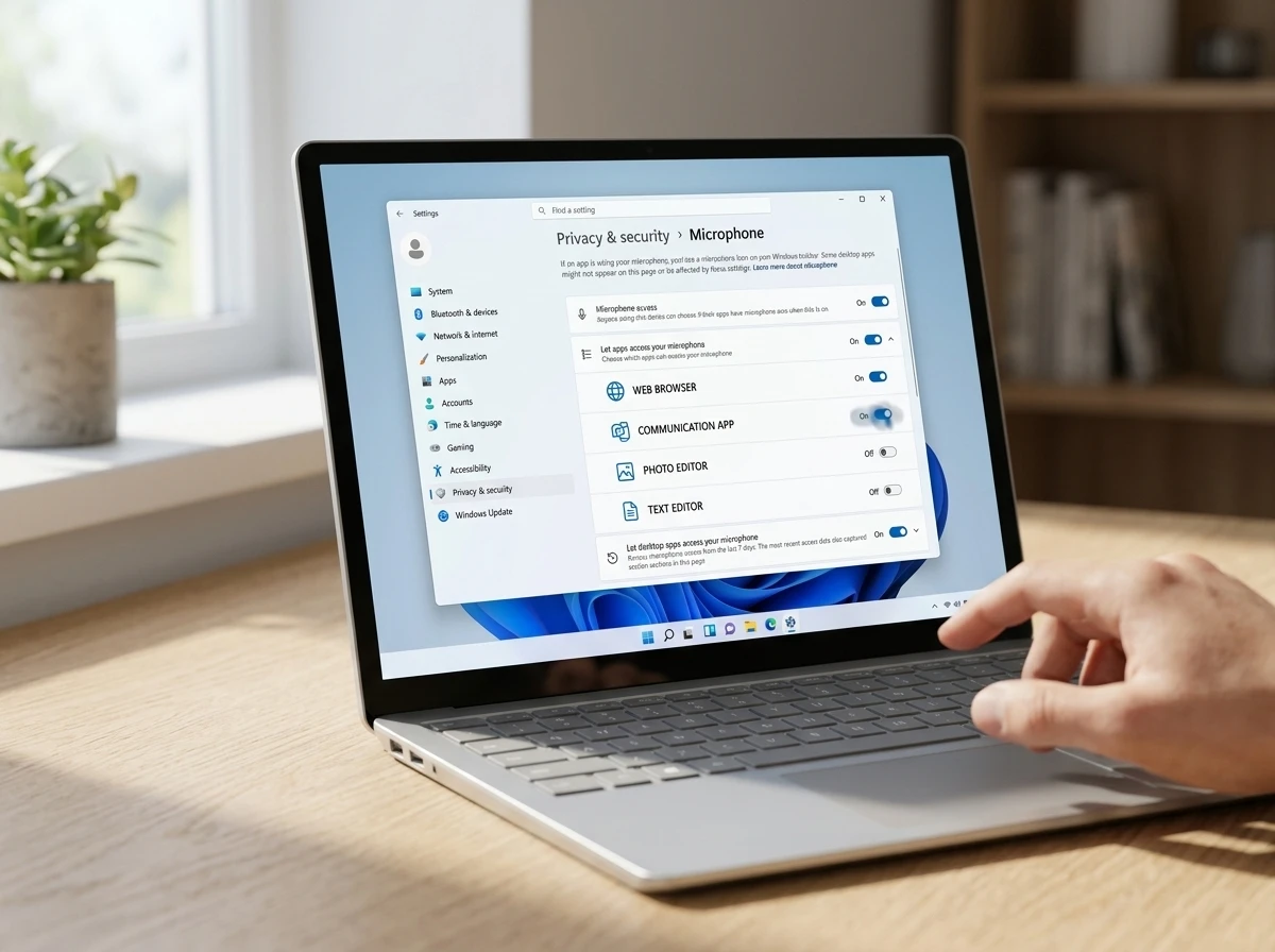 Windows 11 per-app camera microphone location controls desktop programs
