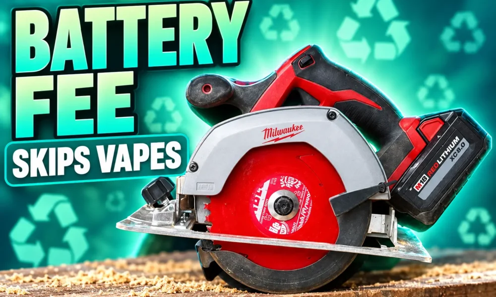 California 1.5 percent battery embedded product recycling fee