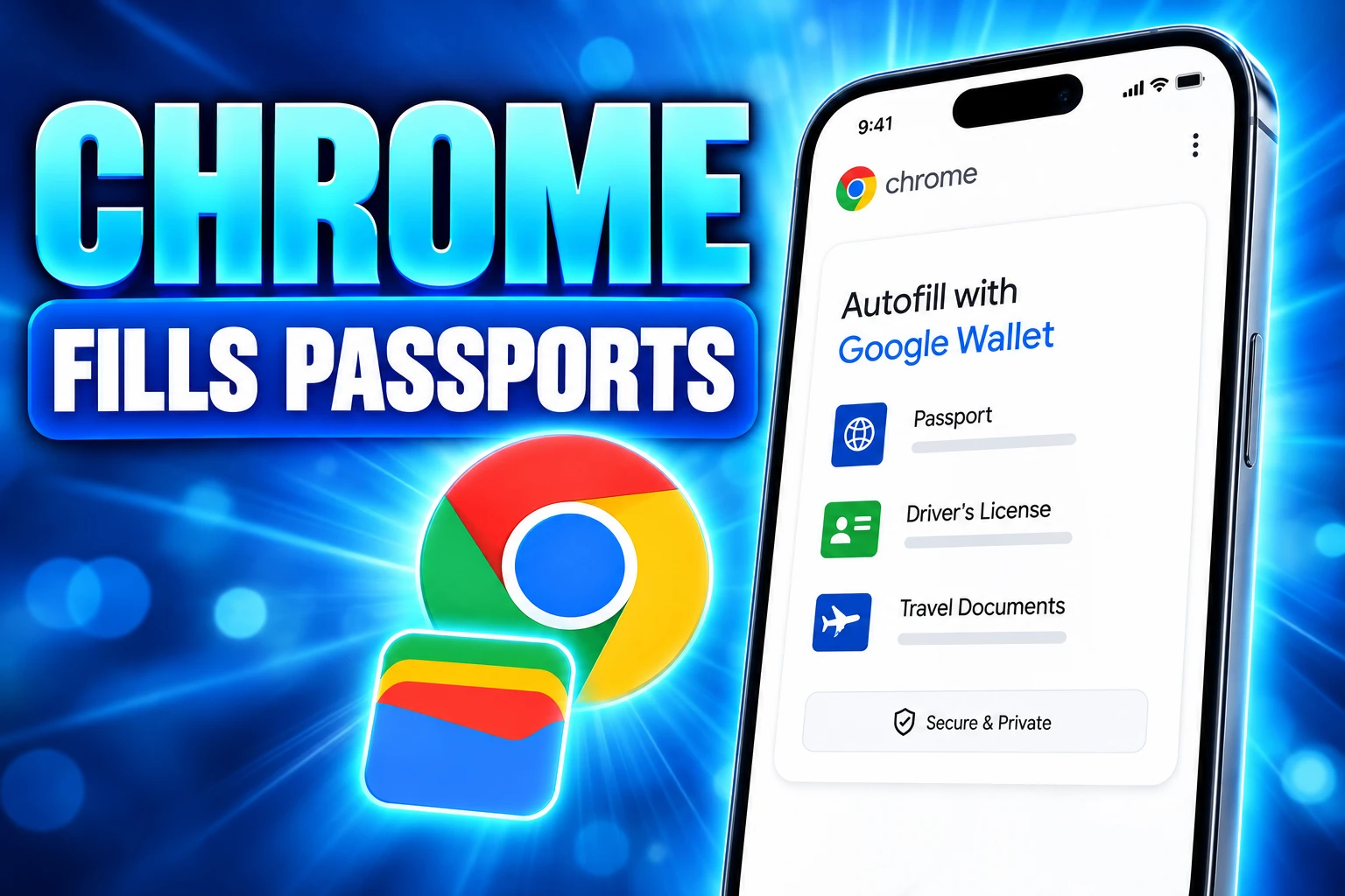 Chrome autofill Google Wallet passport and loyalty cards